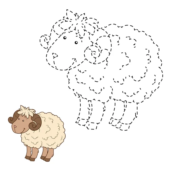 Connect the dots (sheep) — Stock Vector