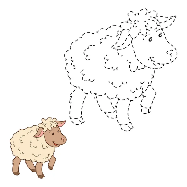 Connect the dots (sheep) — Stock Vector