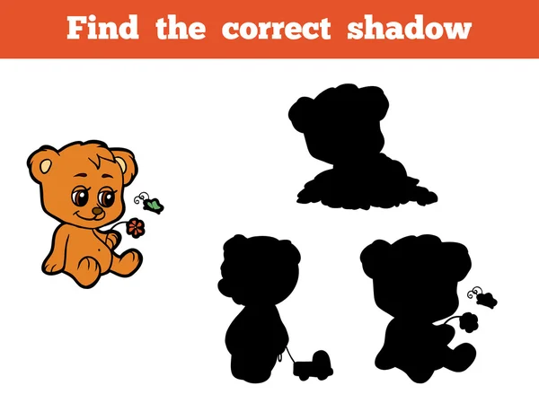 Encontre a sombra correta (urso ) —  Vetores de Stock