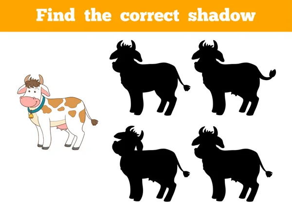 Find the correct shadow (cow) — Stock Vector