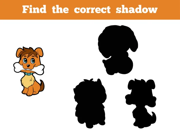 Βρείτε τη σωστή σκιά (σκύλος) — Διανυσματικό Αρχείο