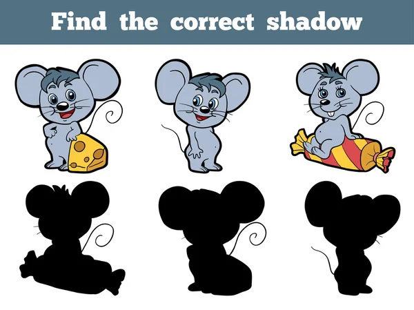 Βρείτε τη σωστή σκιά (ποντίκι) — Διανυσματικό Αρχείο