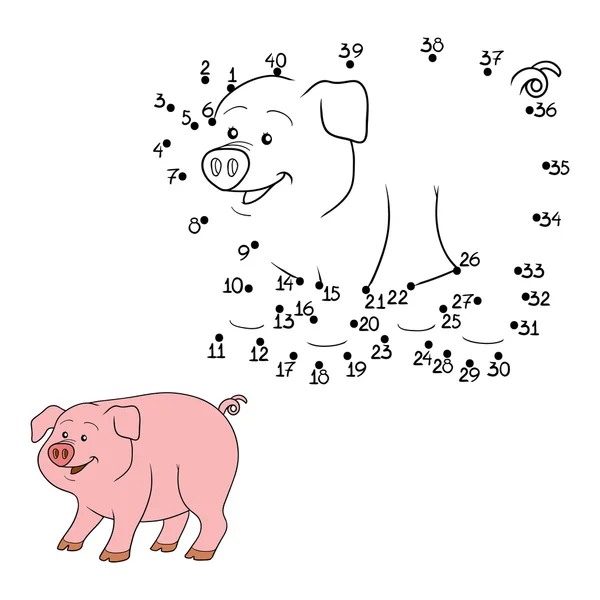 Numbers game (pig) — Stock Vector