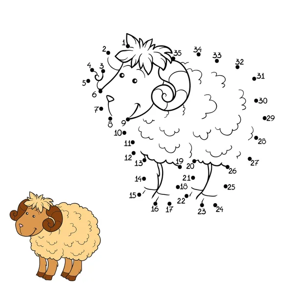 Numbers game (sheep) — Stock Vector