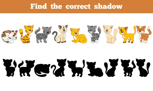 Encontre a sombra correta (gatos ) Gráficos De Vetores