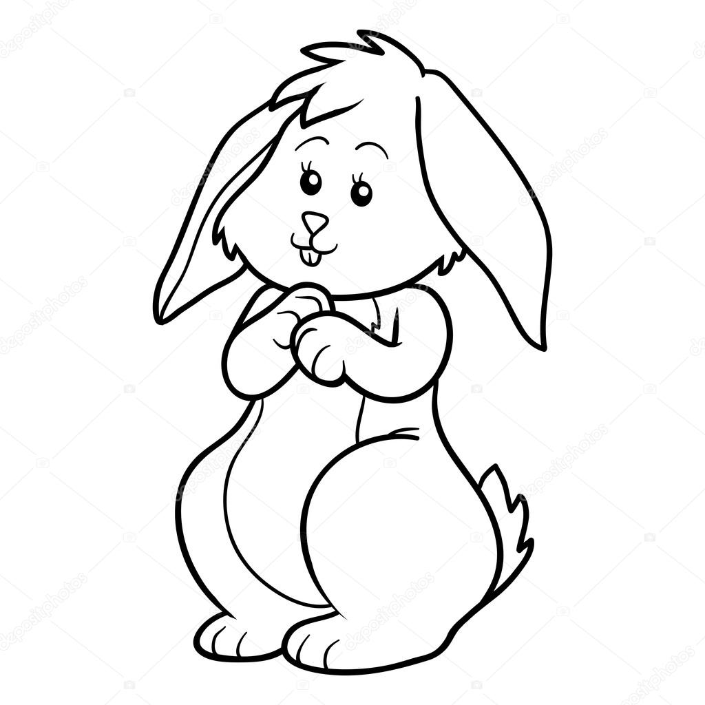 Download Coloring Book Rabbit Stock Vector Image By C Ksenya Savva 74587899