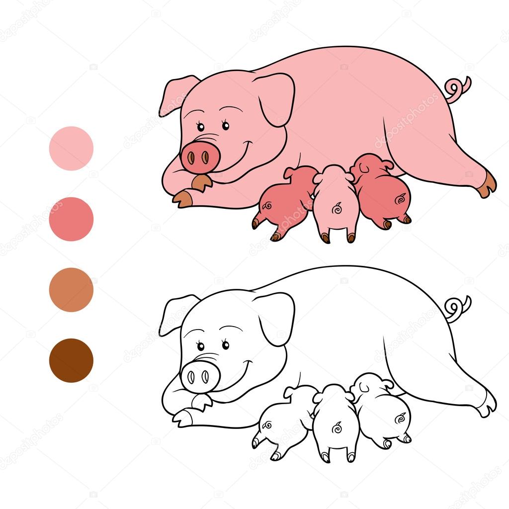 Coloring book (pig mommy and piget)