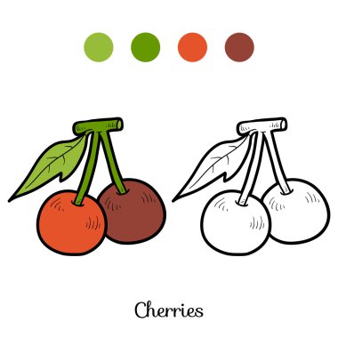 Boyama kitabı: meyve ve sebze (kiraz)