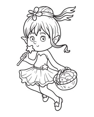 Boyama kitabı (küçük peri ile meyve sepeti)