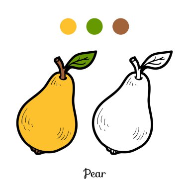 Coloring book: fruits and vegetables (pear) clipart