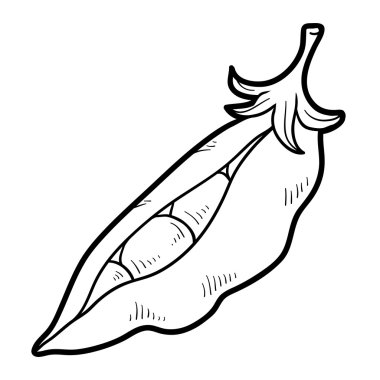 Boyama kitabı: meyve ve sebze (bezelye)