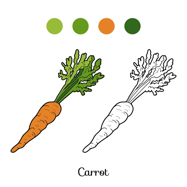 Libro para colorear: frutas y verduras (zanahoria ) — Vector de stock