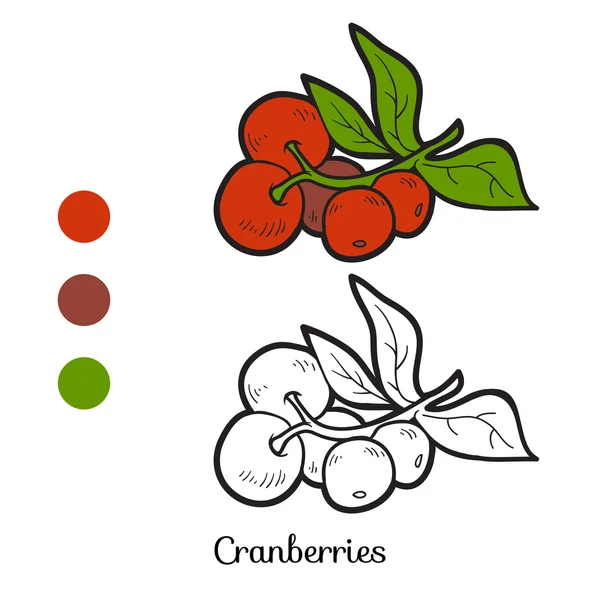 Malbuch: Obst und Gemüse (Preiselbeeren) — Stockvektor