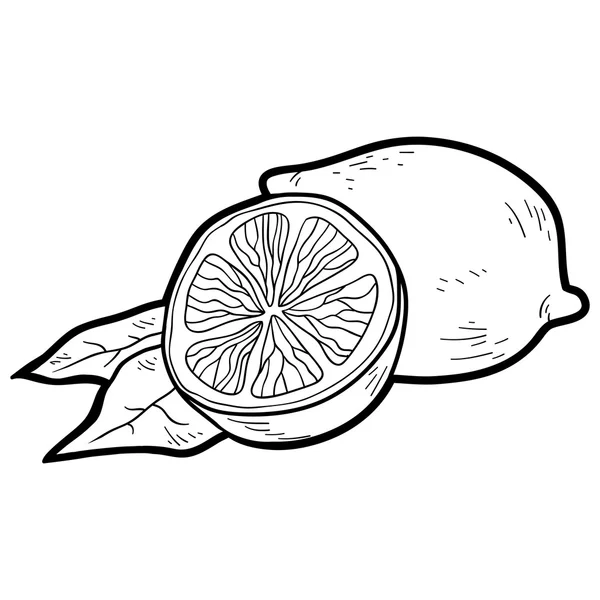 Livro para colorir: frutas e legumes (limão ) — Vetor de Stock
