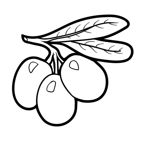 Målarbok: frukt och grönsaker (oliver) — Stock vektor