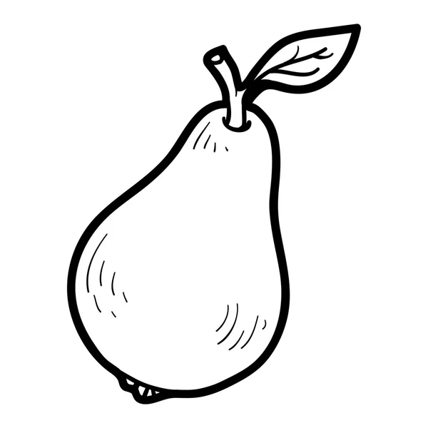 塗り絵: 果物と野菜 (pear) — ストックベクタ