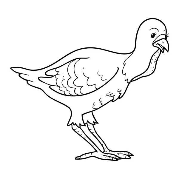 Coloring book (turkey chick) — Stock Vector