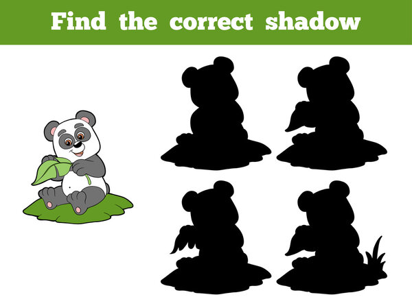 Find the correct shadow (panda and leaf)
