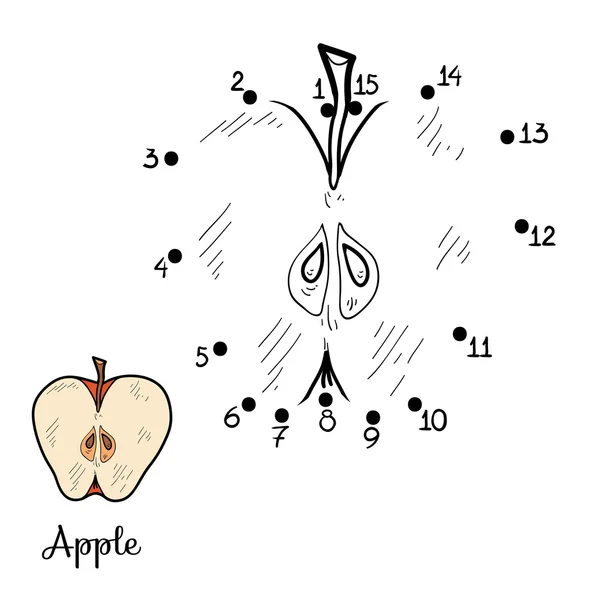 数字のゲーム: 果物と野菜 (アップル) — ストックベクタ