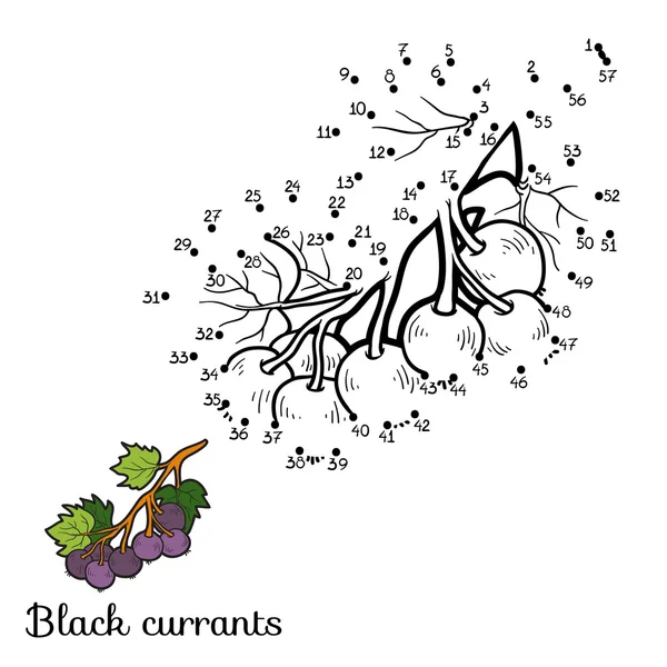 Гра в номери: фрукти та овочі (чорна смородина ) — стоковий вектор