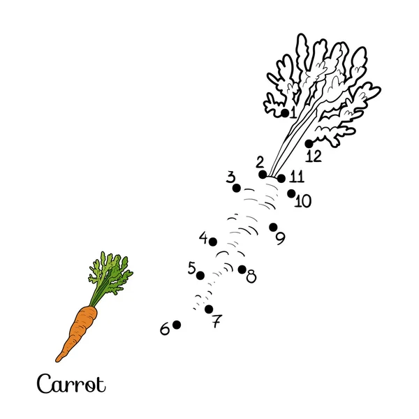Hra čísel: ovoce a zelenina (mrkev) — Stockový vektor