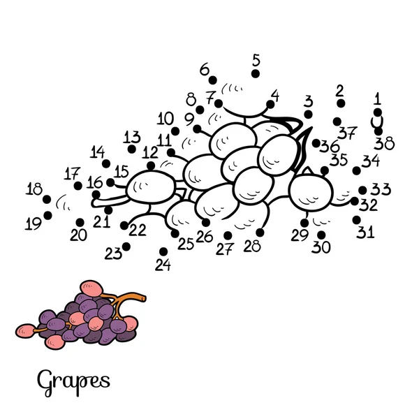 Jeu de chiffres : fruits et légumes (raisins ) — Image vectorielle