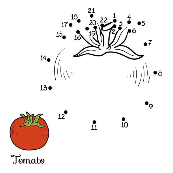 Zahlenspiel: Obst und Gemüse (Tomate) — Stockvektor