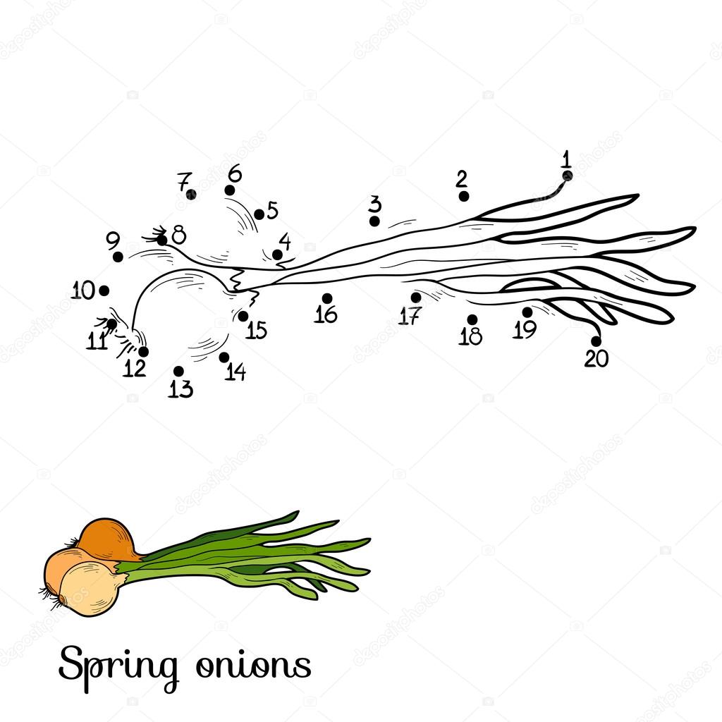 Numbers game: fruits and vegetables (spring onions)