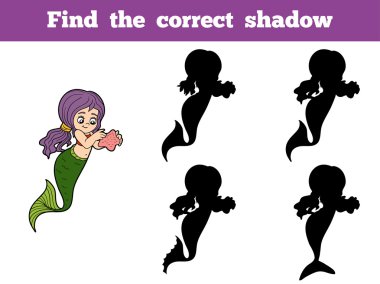 Find the correct shadow game (little girl mermaid)