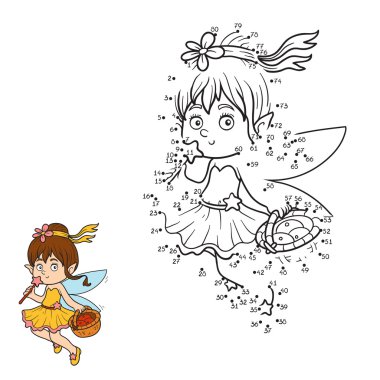 Numbers game (little fairy with a basket of fruit)