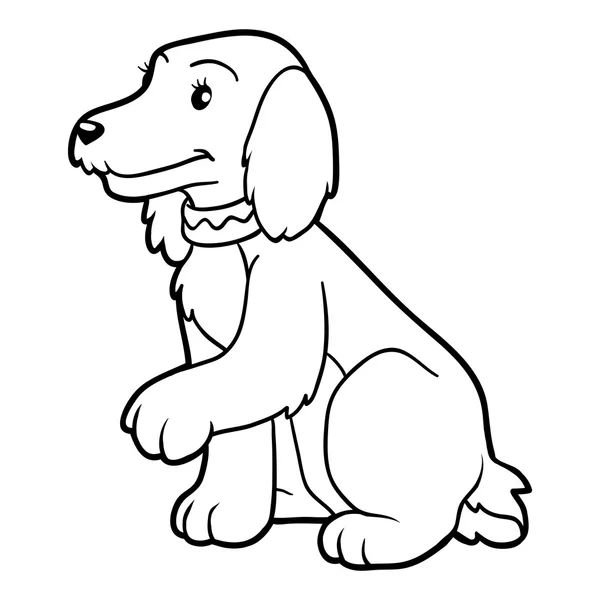 Coloring book for children (spaniel dog) — Stock Vector