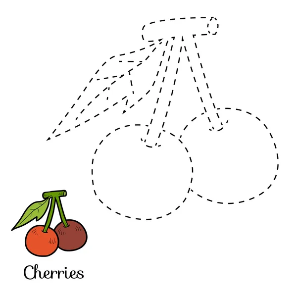 Conecta los puntos: frutas y verduras (cerezas ) — Vector de stock