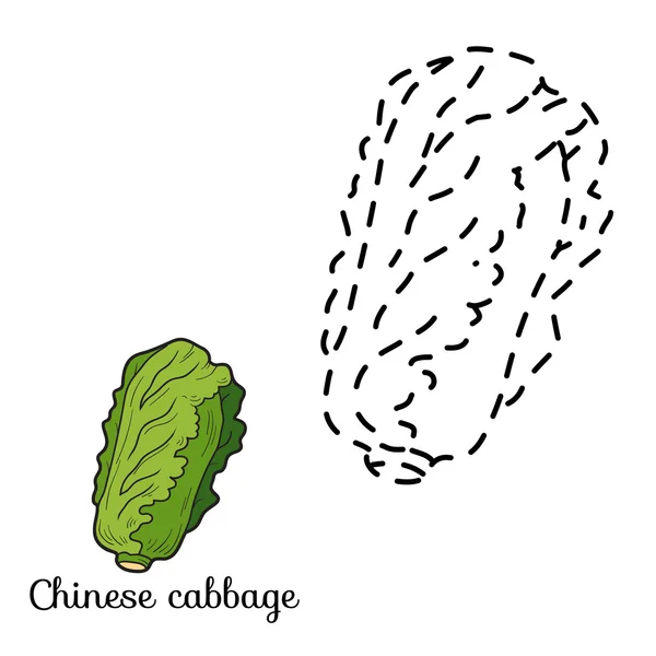 Connectez les points : fruits et légumes (chou chinois ) — Image vectorielle