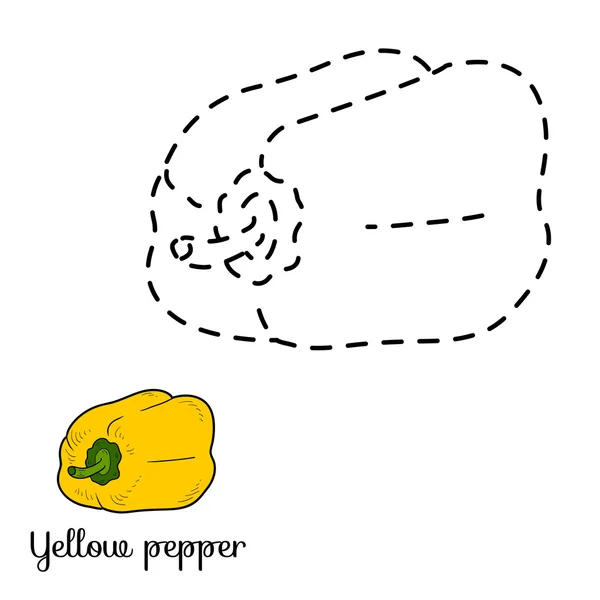 Noktaları Birleştir: meyve ve sebze (sarı biber) — Stok Vektör