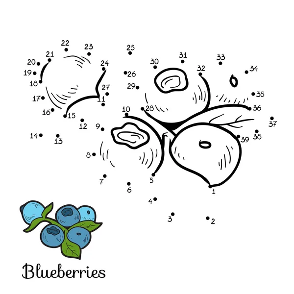 Numbers game: fruits and vegetables (blueberries) — 图库矢量图片