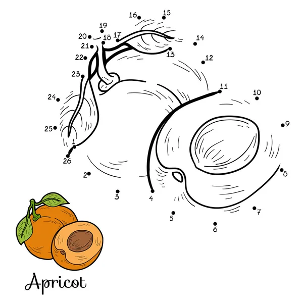 Chiffres jeu vectoriel : fruits et légumes (abricot ) — Image vectorielle