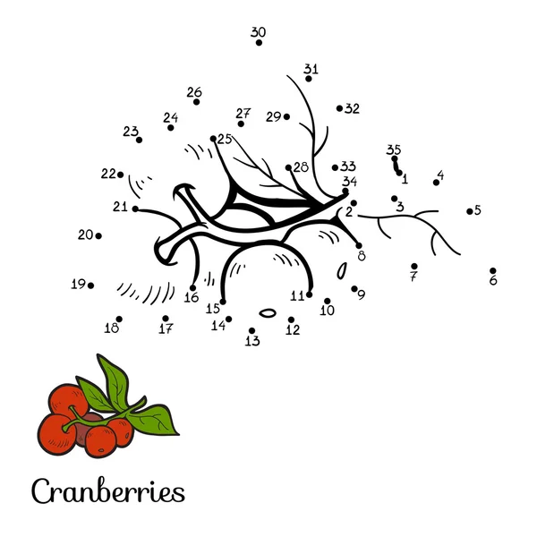 Numbers game: fruits and vegetables (cranberries) — Stockvector