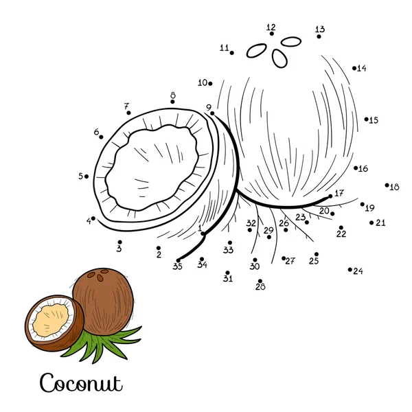 Numbers vector game: fruits and vegetables (coconut)