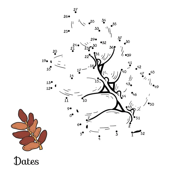 Numbers game: fruits and vegetables (dates) — Διανυσματικό Αρχείο