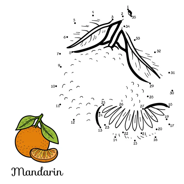 Numaraları vektör oyun: meyve ve sebze (mandarin)