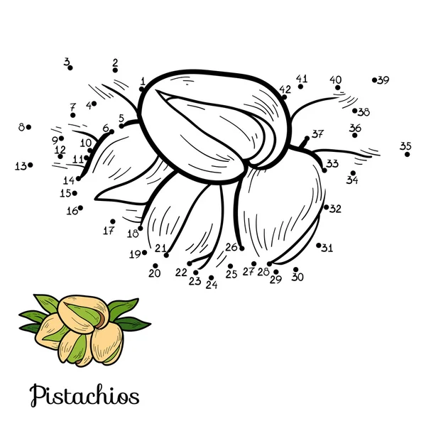 Chiffres jeu vectoriel : fruits et légumes (pistaches ) — Image vectorielle