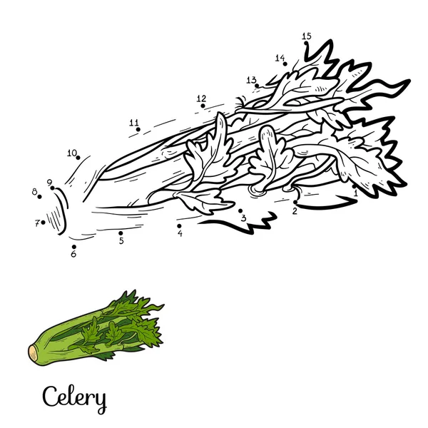 Numbers game: fruits and vegetables (celery) Stock Vector