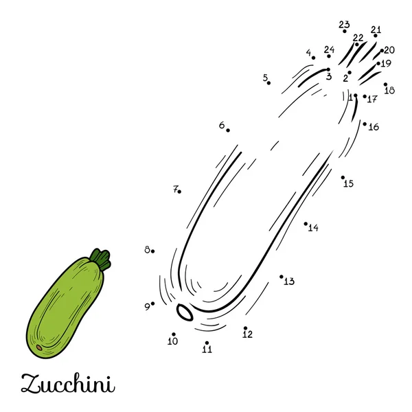 Zahlenvektorspiel: Obst und Gemüse (Zucchini)) — Stockvektor