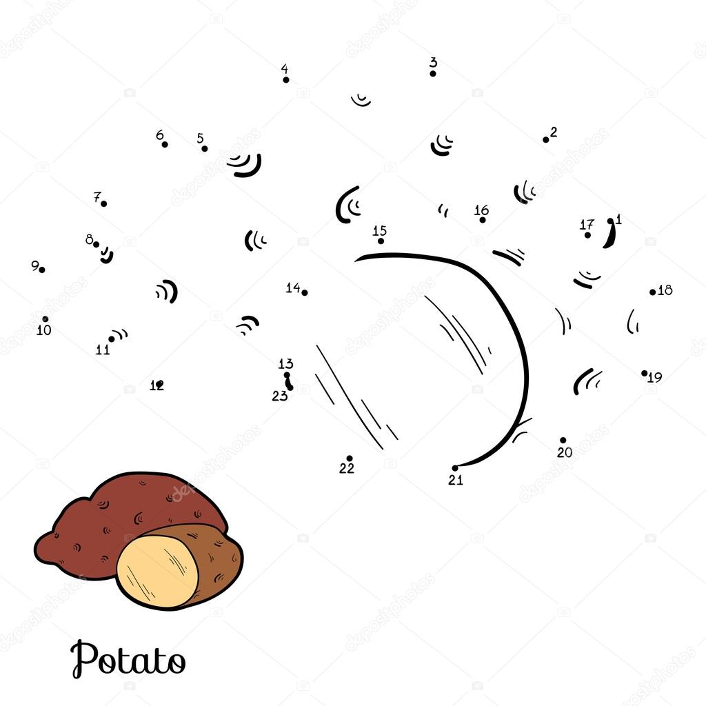 Numbers vector game: fruits and vegetables (potato)