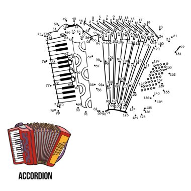 Sayı oyunu çocuklar için: müzik aletleri (akordeon)
