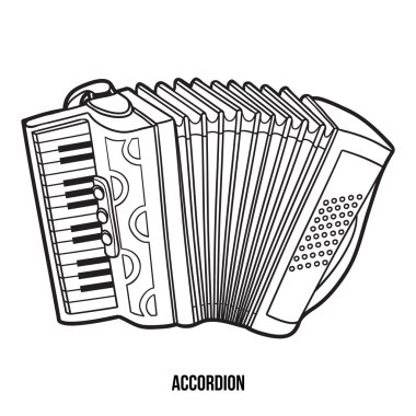 Çocuklar için boyama kitabı: müzik aletleri (akordeon)