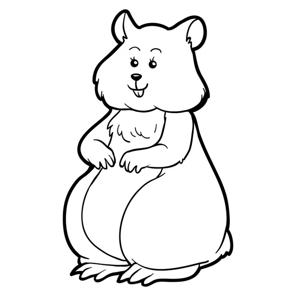 Livre à colorier pour enfants : hamster — Image vectorielle