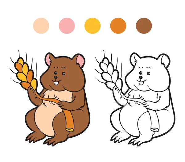 Libro da colorare per bambini: criceto — Vettoriale Stock