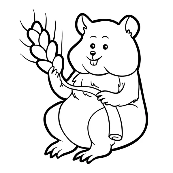Livre à colorier pour enfants : hamster — Image vectorielle