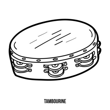 Çocuklar için boyama kitabı: müzik aletleri (tef)